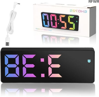 RFWR® LED digitale wekker met snooze functie, temperatuurweergave en instelbare helderheid, USB-batterijvoeding