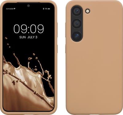 kwmobile telefoonhoesje geschikt voor Samsung Galaxy S23 - Hoesje met siliconen coating - Smartphone case in macchiato