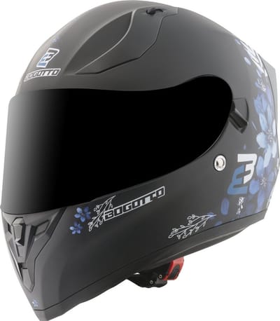 Bogotto H128 Fiori Zwart Blauw Integraalhelm - Helm