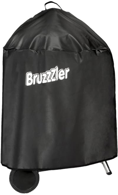 Bruzzzler Barbecuehoes Ø 58 cm – Waterdicht & UV-bestendig – Luxe Fluweel Zwart – Voor Ketelbarbecue / Kogelbarbecue – Weerbestendige BBQ Beschermhoes