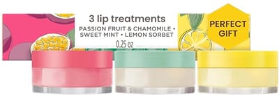 Burt's Bees - Lip Mask Set - Intensieve Nachtbehandeling - Hydrateert en Voedt voor Gehele Dag - Passievrucht & Kamille, Zoete Munt & Citroensorbet