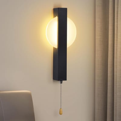 Moderne Zwarte Wandlamp met Schakelaar - LED Verlichting voor Binnen - 3000K Warm Wit, Ideaal voor Woonkamer, Hal en Slaapkamer, 6W Design Lamp van IJzer en Acryl