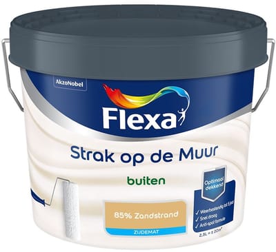 Flexa - Strak Op De Muur Buiten Zijdemat - 85% Zandstrand - Mengverf - 2,5 L