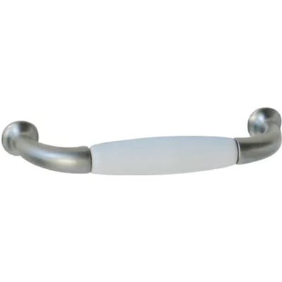 Bertomani Meubelgreep - Porselein Wit En Zamak - 96mm - 2 Stuks