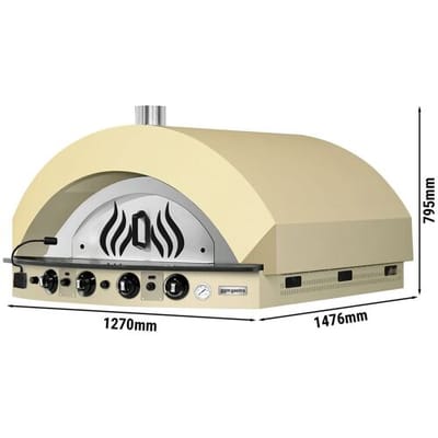 GGM Gastro Gas Pizzaofen - 9x 25cm - Manuell - Cremegelb