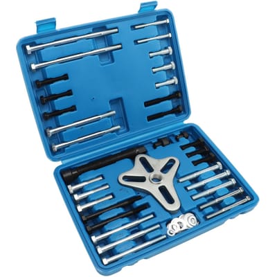 Kit de 54 pièces Extracteur de Volant Kit de Boulons de Prise d'Extracteur de Poulie Damper pour Voitures Camions SUV blue