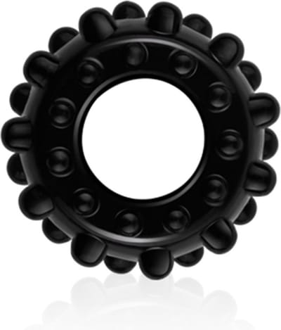 Lovetoy PowerPlus cockring ribbel - zwart