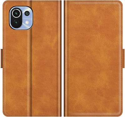 Coverup Hoesje - Geschikt voor Xiaomi Mi 11 Lite (4G, 5G & NE) Hoesje - Coverup Deluxe Book Case - Bruin