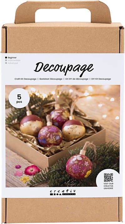 Creativ Company Hobbyset Kerstornamenten Decoupage