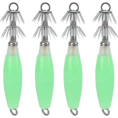 Inktvishaak Nachtlichtende inktvis Inktvis Lokaas Jigs Fluorescerend Visvoer Hoofd Haken gray