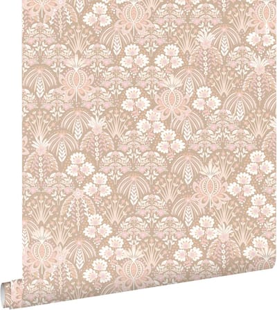 ESTAhome behang vintage bloemen in art nouveau stijl licht roze en beige - 50 x 900 cm - 130968
