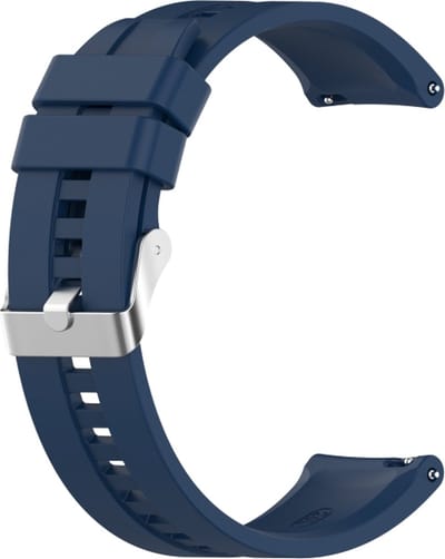 Siliconen bandje - geschikt voor Amazfit GTS / GTS 2(E) / GTS 2 Mini / GTS 3 / 4 (Mini) / Bip (S) / Bip U (Pro) / Bip Lite / Bip 3 (Pro) / GTR 42 mm / Pop (Pro) / Active (2) - donkerblauw