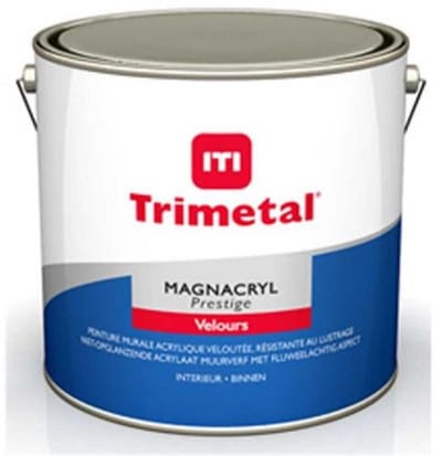 Trimetal Magnacryl Prestige Velours - Fluweelachtige watergedragen isolerende binnenmuurverf - Kleur RAL 9010 Pure White ( gebrokenwit ) - 2.50 L