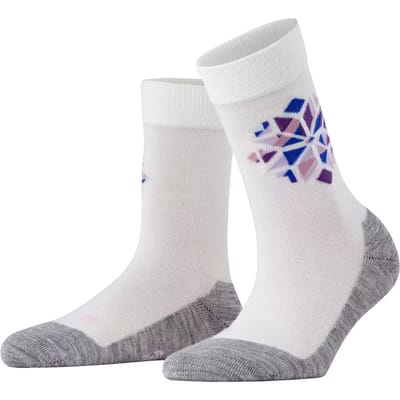 FALKE Active Icy Snowstar dik ademend wol functioneel materiaal sokken kinderen wit - maat 23-26