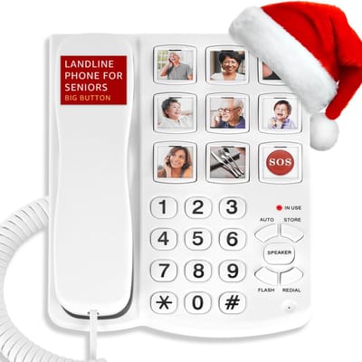 Vaste telefoons met snoer voor ouderen - Telefoon met grote knoppen voor thuis, hotel en kantoor