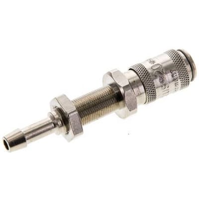 Vernikkeld Messing DN 2.7 (Micro) Luchtkoppeling Snelkoppeling 4 mm Slangpilaar Schotkoppeling Double Shut-Off