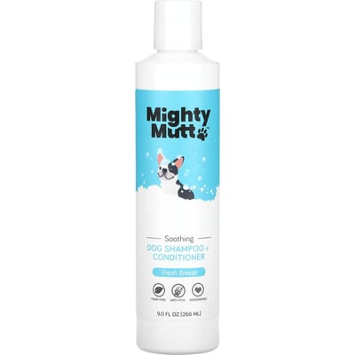 Mighty Mutt, Shampoing + Après-shampoing, pour Chiens, Brise Fraîche, 9 fl oz (266 ml) blue