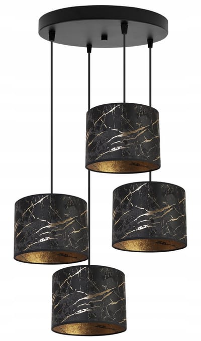 Light-Home Werona – Plafondlamp 4-lichts – Zwart – Goud – In hoogte verstelbaar