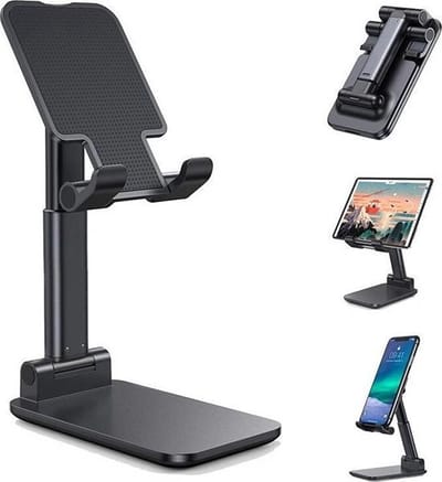 Knaak Telefoon / Tablethouder - Opvouwbaar - Verstelbaar - Telefoonhouder - Zwart