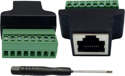 RJ45 Adapter - Netwerk Connector - Data Verbinding - Schroefdraad Bevestiging - 2 Stuks - Zwart