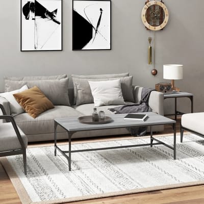 vidaXL - Salontafel - 80x50x35 - cm - bewerkt - hout - grijs - sonoma