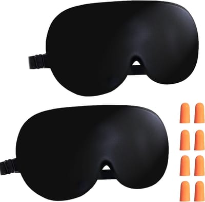 Zijde Slaapmasker Set van 2, Ademend en Comfortabel, Perfect voor Thuis en Reizen, Inclusief Oordopjes en Verstelbare Band, Ideaal voor Diepe Slaap en Ontspanning