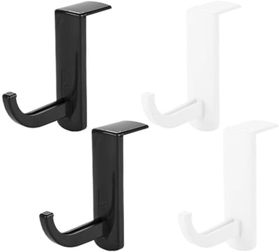 Allecto - Monitor-headset-haak - Hoofdtelefoonhouder - Ruimtebesparend ontwerp - Zwart - Kabelbeheer - Praktisch opbergen van hoofdtelefoons - Gesc...