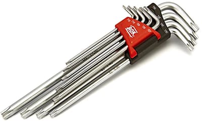 AOK 9 Delige Professionele Torx Lange Inbussleutel Set Slagvast