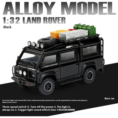 1:32 Land Rover Defender Fourgon Tout-Terrain Alliage Moulé Sous Pression Modèle de Voiture en Métal Son & Lumière Objets de Collection Loisir Cadeaux d'Anniversaire Pour Garçon Enfants