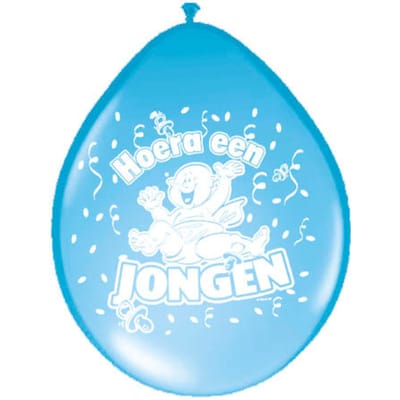 Geboorte Ballonnen - Hoera een Jongen - 8 stuks
