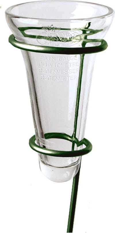 Regenmeter - glas - verzinkte grondpen - 69 cm - groen - Tuinartikelen - Regenmeters/neerslagmeters