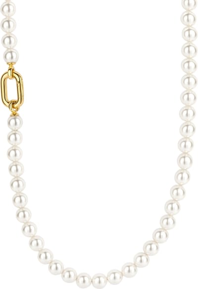 TI SENTO Dames Ketting - 925 zilver - Parel met geel verguld - Maat 45 - 34050YP