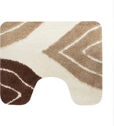 Dutch House Toiletmat Paris - WC Mat 60x50cm - Bruin - Antislip - Toiletmat met uitsparing - Badkamer Mat - WC Mat - Snel Absorberend - Snel Drogende Toiletmat