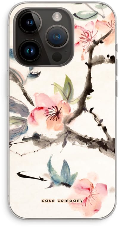 Case Company® - Hoesje geschikt voor iPhone 14 Pro hoesje - Japanse bloemen - Soft Cover Telefoonhoesje - Bescherming aan alle Kanten en Schermrand