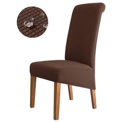 Waterdichte Koning Terug Stoelhoes Voor Eetkamer Keuken Bruiloft Thuis Xl Maat Stoelhoezen Anti-Vuile Home Decor Zitbeschermers XL size (1 Piece) lichte koffiekleur