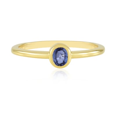 Cavill - Zilveren ring met vergulde afwerking - 0,38 ct Blauwe Ceylon Saffier ovaal - Luxe en elegante damesring met prong zetting