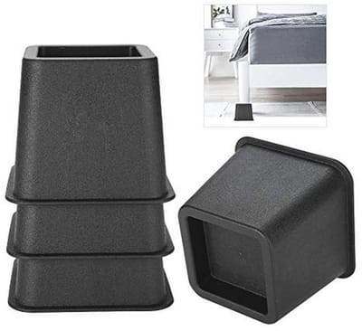 Meubel Riser Set voor Bed en Stoelen - 4 Stuks, 5 Inch Hoogte - Zwart