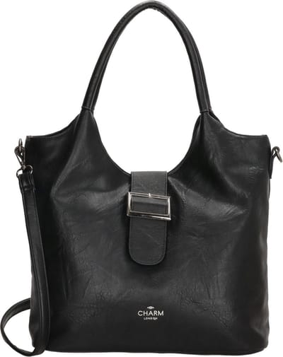 Charm London High street Schoudertas Shopper met afneembaar lang hengsel - Tote Bag - Dames Tas - Zwart