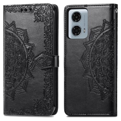 imoshion Hoesje - Geschikt voor Motorola Moto G24 Power - Mandala Bookcase - Zwart