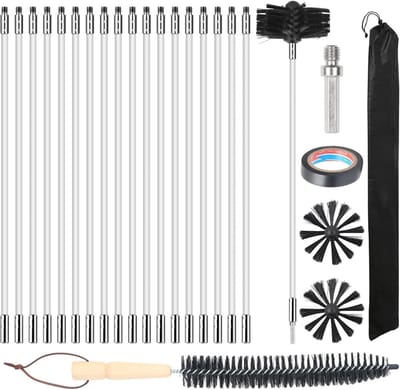 ZRSS® Schoorsteenveegset - Schoorsteen Borstel - Schoorsteenreiniger - Veegkit - 24 Stuks