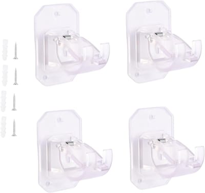 4 stuks zelfklevende gordijnroedehouders, ideaal voor badkamer, keuken, woonkamer en slaapkamer, zonder boren en eenvoudig te installeren