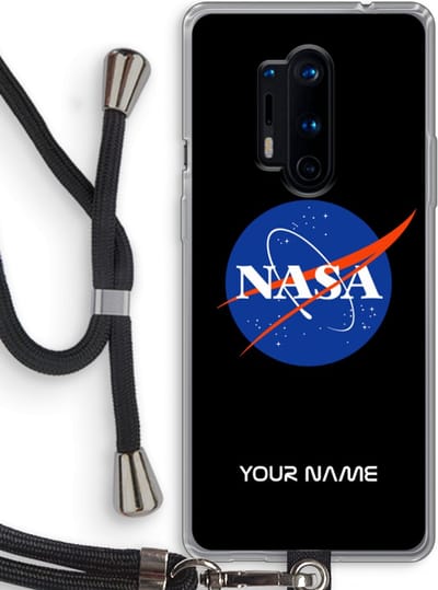 Gepersonaliseerd - Case Company® - Hoesje met koord geschikt voor OnePlus 8 Pro hoesje met Koord - NASA - Telefoonhoesje met Zwart Koord - Bescherming aan alle Kanten en Over de Schermrand