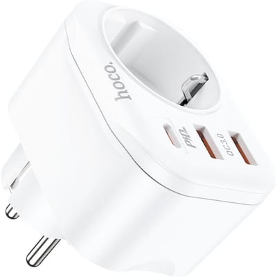 Hoco PD20W Multifunctional Socket 2x USB 1x USB-C White