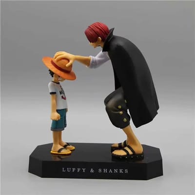 Figurine Anime One Piece Luffy Quatre Empereurs Shanks Garçon au Chapeau de Paille Figurine d'Action Monkey D Luffy Modèle de Collection en PVC Poupée Jouets black
