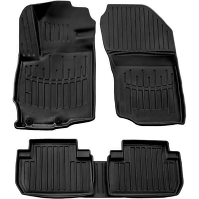 3D Vloermatten - SCOUTT - Mitsubishi Outlander 2012-2020 - Premium Rubber - Waterbestendig - Op maat zwart