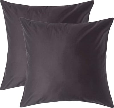 Homescapes Luxe Satijn Kussensloop 60x60 cm – Antracietgrijs – Set van 2 – 100% Egyptisch Katoen Satijn – Draaddichtheid 1000