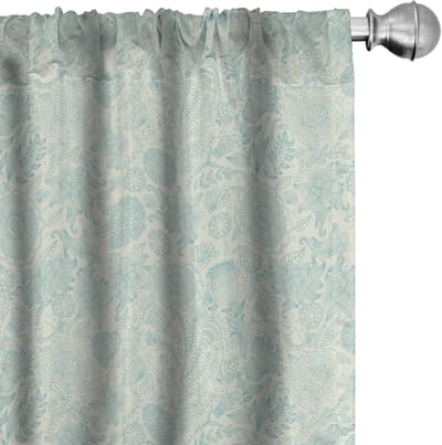 ABAKUHAUS – Gordijnen 75x245 cm – 2 stuks – lichtgroen-blauw – microvezel