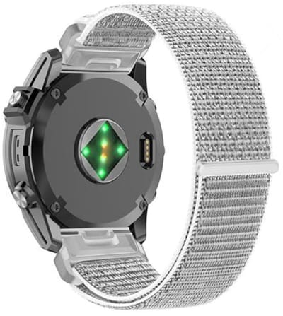 Nylon bandje - geschikt voor Garmin Fenix 5S (Plus) / 6S / 7S / 8 (43 mm) / Approach S12 / S42 / S70 42 mm / Epix Pro (Gen 2) 42 mm / D2 Delta S / Mk3(i) 42 mm - wit