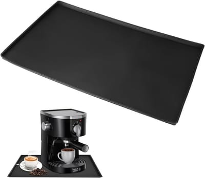 Niet-slip silicone mat voor koffiezetapparaat 46 x 28 cm, waterdichte onderlegger voor keukenapparatuur, hittebestendig en veelzijdig gebruik