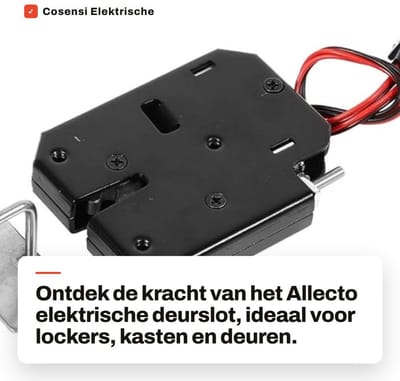 Dailygoods - Elektrische Deurslot - Veiligheidsfunctie - Compact en eenvoudig te installeren - Geschikt voor lockers en kasten - Sterke haak met 150 k...